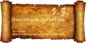 Vesztergom Zoltána névjegykártya